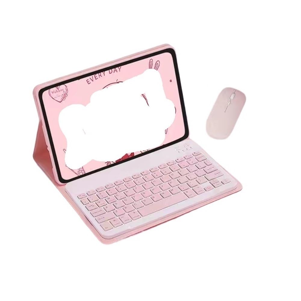 Teclado QWERTY con funda rosa para estudiar con OPPO Pad 3 Pro 8
