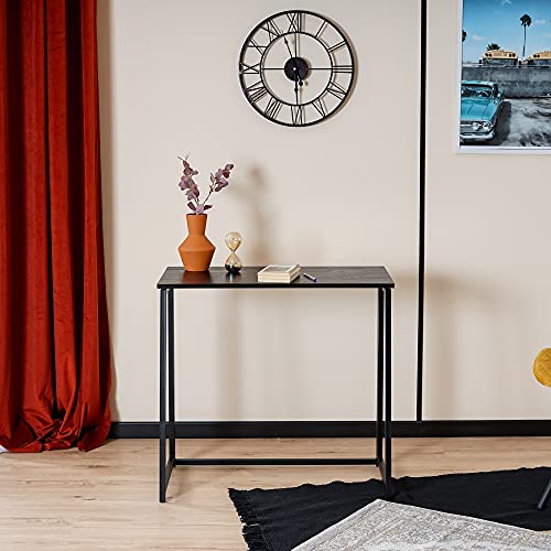 MEUBLE COSY Computertische Faltbar Schreibtisch Kleiner Klappbar Laptoptisch PC-Tisch fürs Büro, Wohnzimmer, Homeoffice, Einfacher Aufbau, Schwarz
