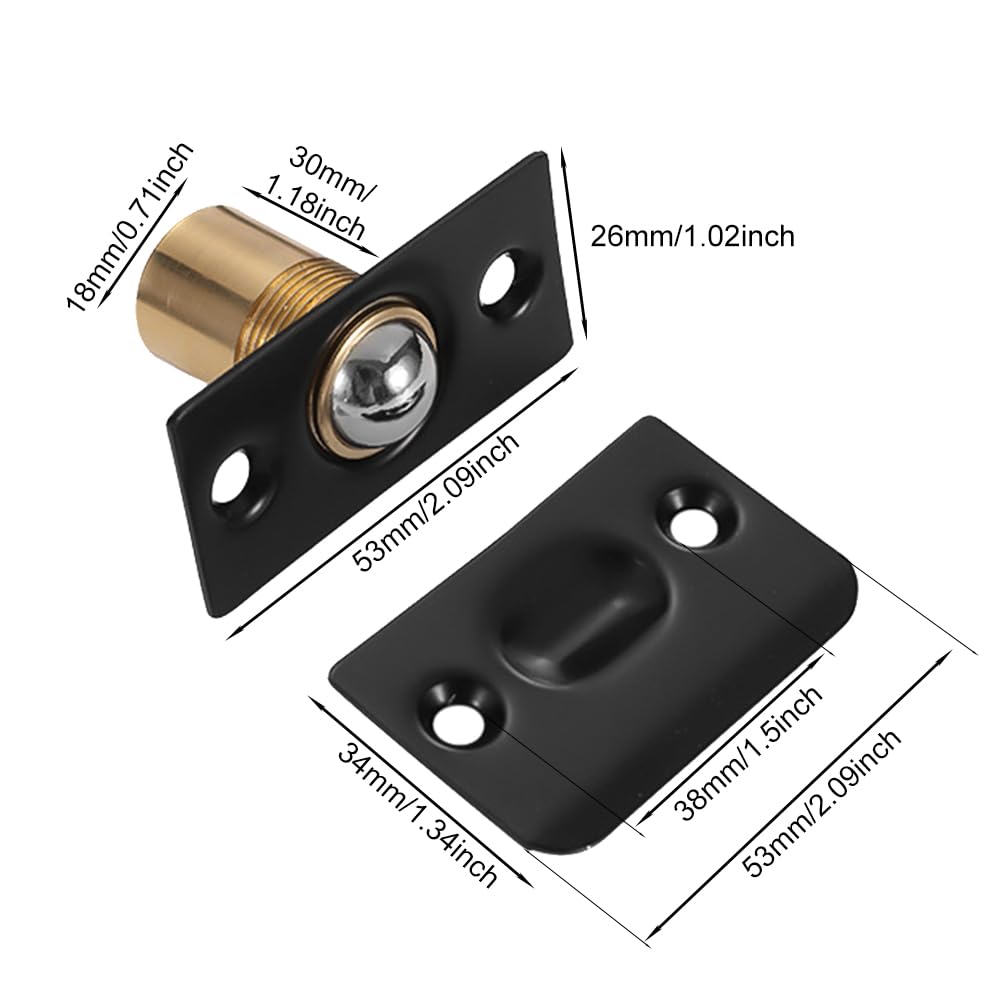 Parthan 2 Pcs Ball Door Catches for Internal Door Adjustable Roller Catches with Screws - Image 2