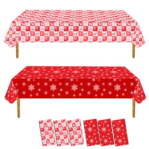 6 Stück Weihnachten Tischdecke Party Dekorationen 137x274cm...