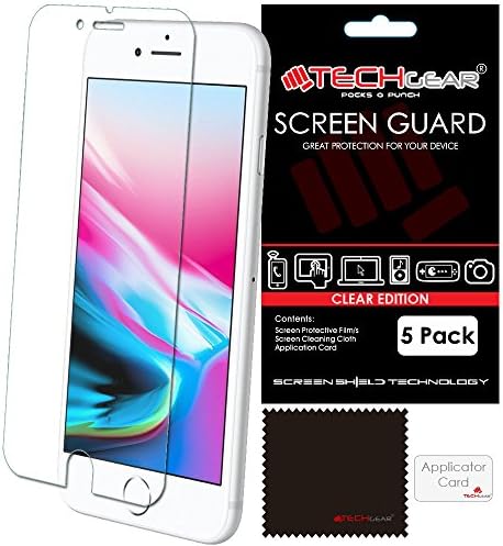 TECHGEAR [5 Pack] Screen Protectors for iPhone SE 5G 2022/2020, iPhone 8, iPhone 7 (4.7") - Ultra Clear Lcd Screen Protector Guard Covers Compatible with Apple iPhone SE, iPhone 8/7 (4.7)