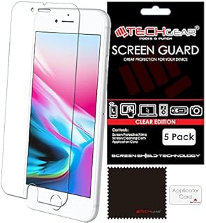 TECHGEAR [5 Pack] Screen Protectors for iPhone SE 5G 2022/2020, iPhone 8, iPhone 7 (4.7") - Ultra Clear Lcd Screen Protector Guard Covers Compatible with Apple iPhone SE, iPhone 8/7 (4.7)
