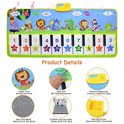 NEWSTYLE Muziek Piano Mat voor Kinderen, Kinderen Touch Spelen Toetsenbord Muzikaal Tapijt Piano Vloermat Dansmat… - Image 5