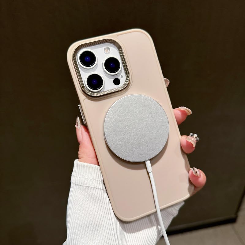 Image of ZR009 for iPhone 15 Back Case Cover | Magnetic | Spiral Camera Protection Silicone Case - Brown