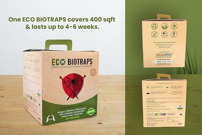 Image of Eco BioTraps - Mosquito Control Solution, No Electricity, Zero Odor, Lasts 30 Days, Safe & Effective for Indoor /Outdoor Use