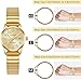 Elegant Gold Watches for Women Small Analog Watch, Waterproof Ladies Watches with Stainless Steel Expansion Band and Allgold Dial - Fashionable Christmas & Birthday Gifts for Women