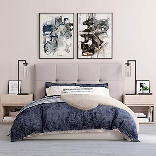 Henn&Hart 26" Tall Table Lamp With Glass Shade In Blackened Bronze/Seeded, Lamp, Desk Lamp For Home Or Office #TOP2