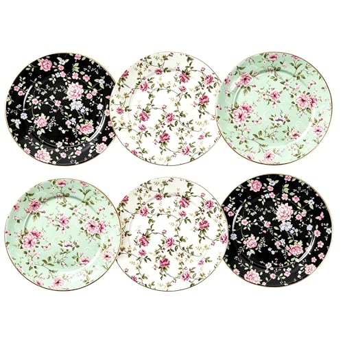 Loymokinar Floral Dessert Plates Ceramic...