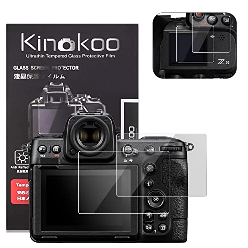 Image of kinokoo Z8 Screen Protector + Soft Film - 0.25mm 9H Hardness Tempered Glass Film for Nikon Z8 Z9 Digital Camera, Bubble-Free /Anti-Scratch 2 Pack