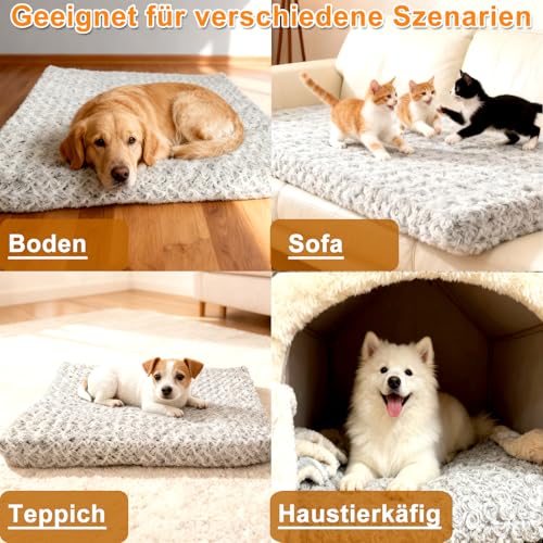 NWIWI Orthopädisches Hundebett 90x70x8cm Mittelgroß Hunde Waschbar Hundedecke Memory Foam Katzenbett Hundebett Hundekissen Grosse Hunde Anti-Rutschboden Hundematte-Gray