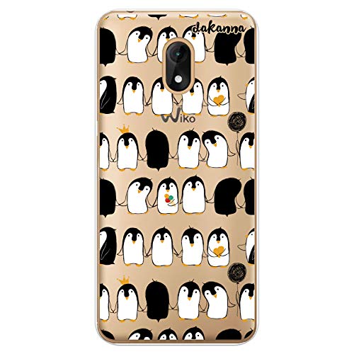 dakanna Coque pour [Wiko Lenny 5] en Silicone Souple, Design [Motif de Pingouin avec Glace] Étui Housse en Gel TPU [Fond Transparent]