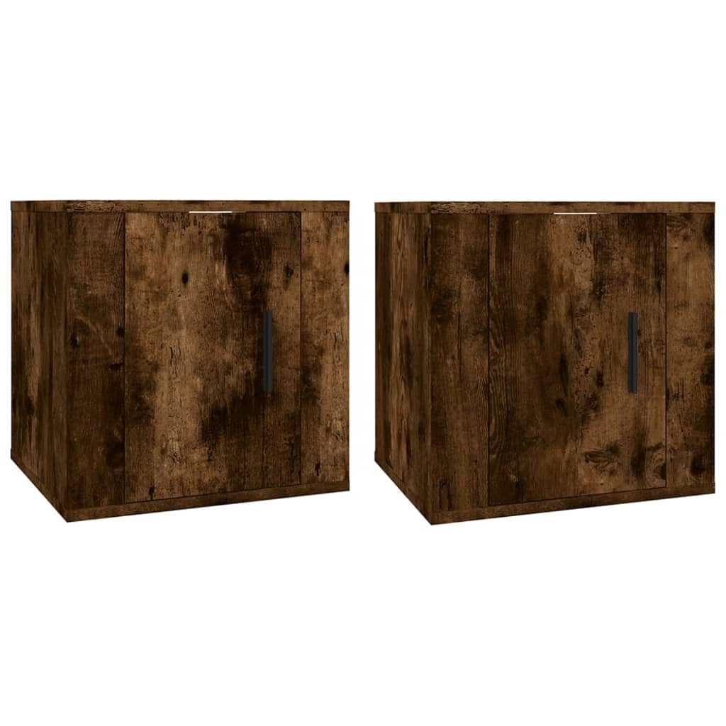 Armario de pared para TV, 2 unidades, roble ahumado, 40 x 34,5 x 40 cm, para salón, sala de entretenimiento