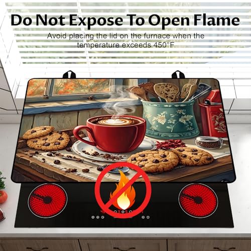 Image of BVBOX Stove Top Cover for Electric Stove, 28 inch x 20 inch Glass Cooktop Protector Mat with Hanging Loops, Anti-Scratch Non-Slip Dish Drying Mat, Washable Countertop Pad