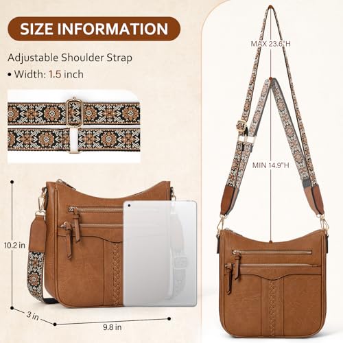 RAINSMORE Crossbody Bags for Women, Trendy Crossbody Purses Soft Leather Shoulder Handbags Lightweight Travel Purse4