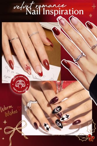 Image of AZUREBEAUTY HEMA-Free 15ML Gel Polish Set, 6 Colors Jelly Glitter Red Black