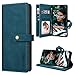 Produktbild SmartLegend Handyhülle für Samsung Galaxy A51 Hülle Premium Leder PU mit 10 Kartenfach Flip Case Magnet Klapphülle Silikon Bumper Schutzhülle für Samsung Galaxy A51 Tasche - Blaugrün