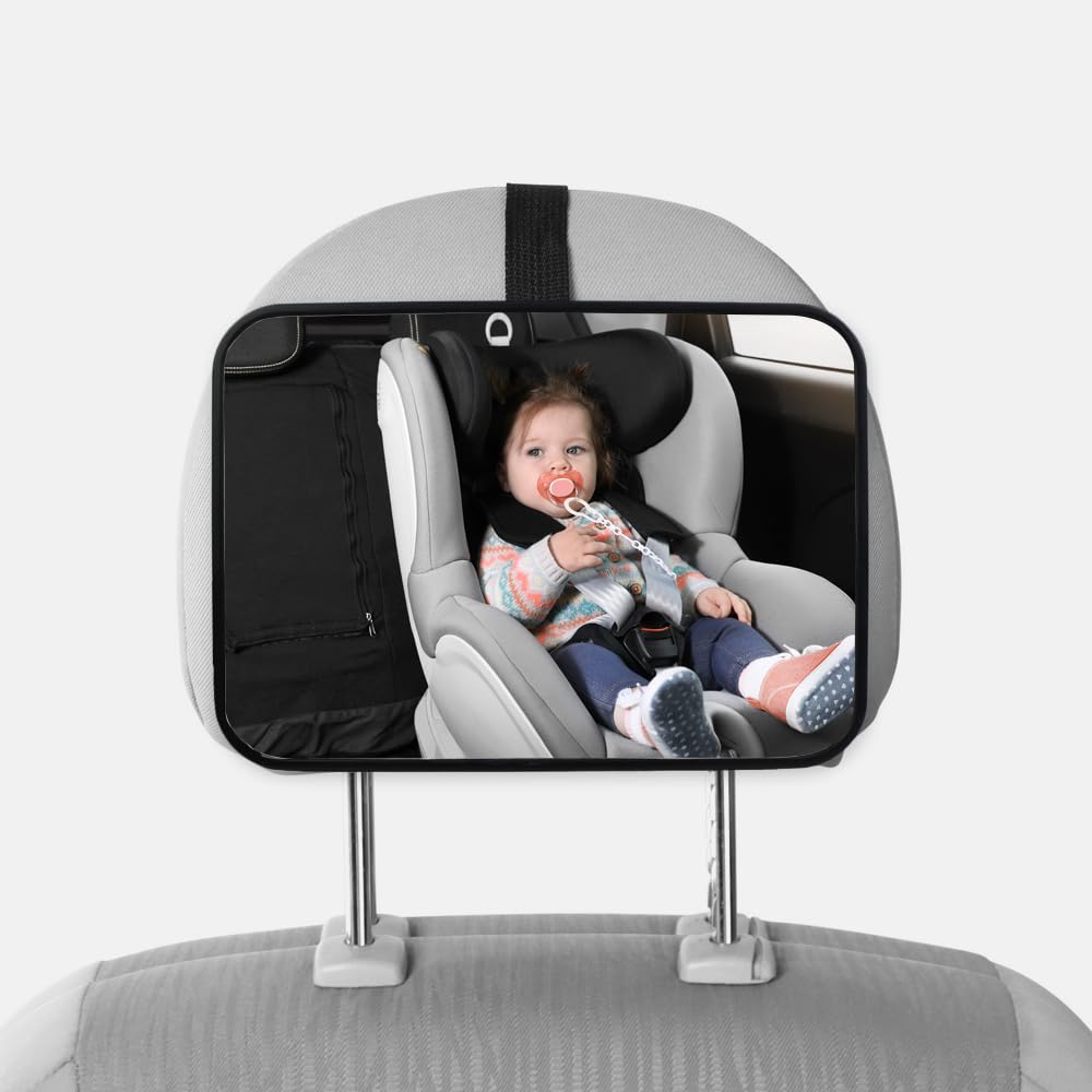 Shatterproof Baby Car Mirror,Anti-Drop Rear View Mirror for Back Seat Safe and Secure for All Back Seats, black - Image 4