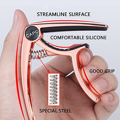 Lsydgn Capo De Guitare Capodastre Accessoire Capodastre Plectre Guitare Classique Capodastre Folk De Or rose, (7×8.5) Cm… - Les Beatles, Paul McCartney, John Lennon, RIngo Starr, George Harrison Lsydgn Capo De Guitare Capodastre Accessoire Capodastre Plectre Guitare Classique Capodastre Folk De Or rose, (7x8.5) Cm… – Image 5