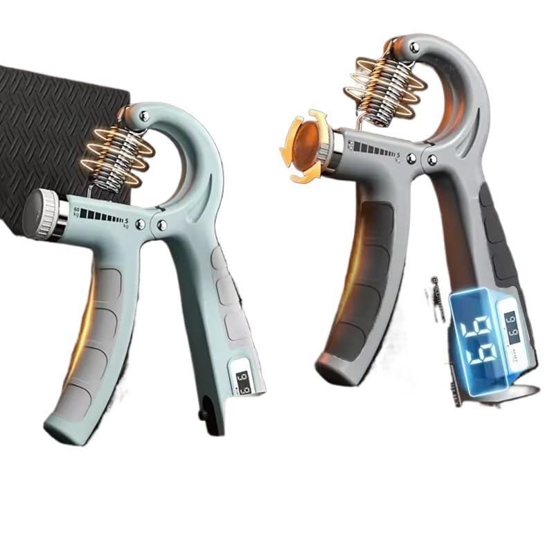 Entrenador de fuerza de prensión, 5-60 kg con ejercitador de mano y antebrazo muñeca desarrollar(Blue)