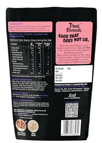 Image of True Elements Sattu Mix Classic (40gm*Pack of 5) - 200gm