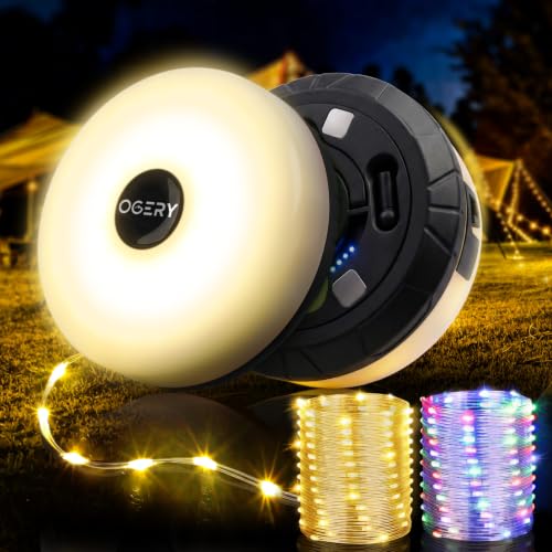 Image of OGERY 2-Pack Camping String Lights 4 in 1, 32.8FT Quick Storage 8 Modes