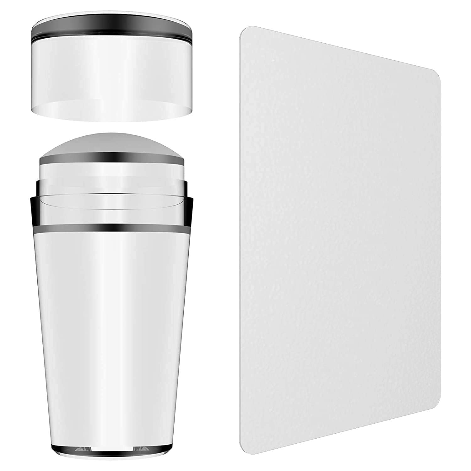 Vinayakart Nail Art Stamper, Clear Silicone Stamping Jelly with Scraper, Transparent Visible Body, No Misplacement for DIY Nail Decor