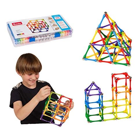 Goobi Magnetic Building Sticks Blocks Toys Magnet Construction Set Tiles Toy Montessori STEM Educational Toys for Ages 3 4 5 6 7 8 Kids (110 Pcs, 110, Pieces) Cover