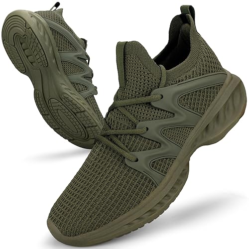 Pujcs Men's Slip on Walking Shoes Lightweight Breathable Non Slip Running Shoes Athletic Gym Tennis Shoes Sneakers for Men - Image 3