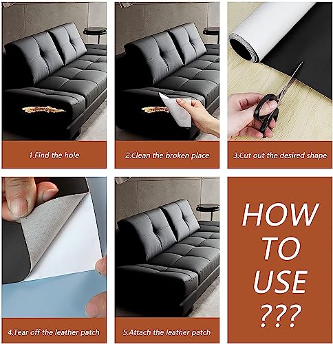 Image of CREON Leather Repair Patch | Self Adhesive Leather Sticker for Bean bag, Sofas, Couch, Furniture, Car seat, Hand Bags |Anti-scratch Patch Quick Fix And Waterproof, 10x30 (Inch))
