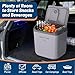 FinerFurnis 32 QT (30 L) Electric Cooler & Warmer, Portable Thermoelectric 12V/110V Refrigerator with Handle, Plug In Coolers, Car fridge for Vehicle, Truck, Travel, Camping, Light Gray