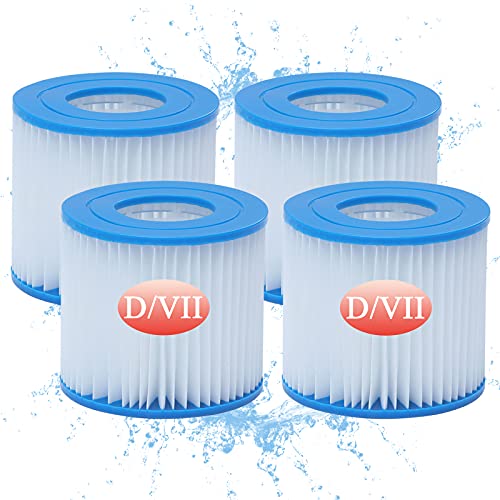 MRSTOT Type D Replacement Cartridge for Summer Waves Pool Filters, Type D/VII Filter Cartridge for 58385E, for Summer Escapes Type D Filter cartridges (4 Pcs)