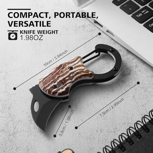 Image of Small Pocket Knife for Women Men,Cool Folding Knife Box Cutter,Folding Utility Knife with 1.38''Sharp Blade,Mini EDC Knives for Everyday Carry,Ideal Gifts for Men and Women(Wood Grain)
