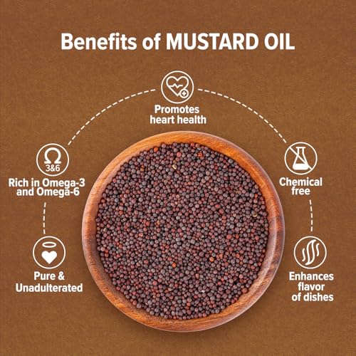 Image of Conscious Food Cold Pressed Black Mustard Oil | 500ml | Natural & Chemical Free | Healthy Cooking Oil | Good for Heart Health | Kolhu /Kacchi Ghani /Checku | PET bottle (Pack of 2)
