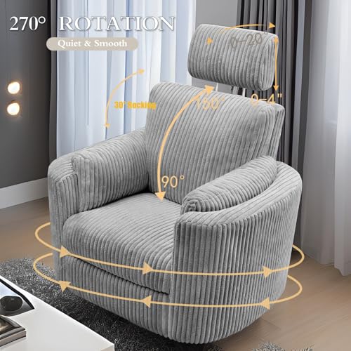 Sillón eléctrico reclinable giratorio gris oscuro miniatura 6