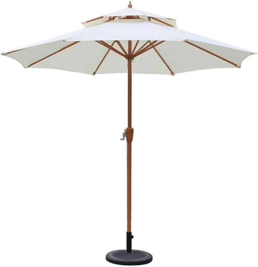 LSLYTQ Outdoor Garden Parasols Parasols 9Ft / 270Cm Double Top Garden Patio Umbrella With Crank Handle, Sun Shade Waterproof Protection For Terrace, Balcony, Pool, Beach good