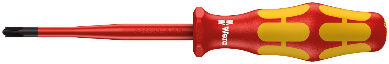 Wera Kraftform Plus 165ISS VDE Insulated Pozi Slot Screwdriver PZ1 / Slotted 80mm