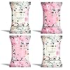 Beauty Concepts Facial Wipe Set- 4 Packs of Face Wipes, Makeup Removing Wipes with Vitamin C, Tea Tree, Rosehip, and Coconut, Sage Floral Package