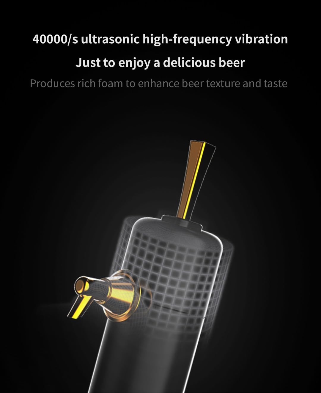 Grifo de cerveza para casa con vibración ultrasónica – Dispensador de cerveza en lata + espumador profesional para bebidas