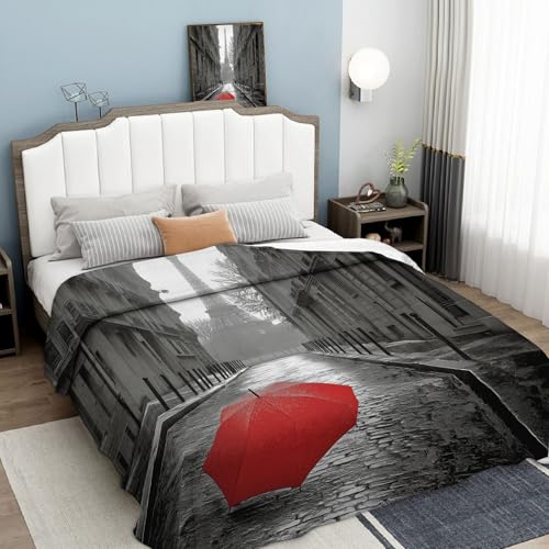 Couverture polaire microfibre haut de gamme plaid surréalisme rouge - 6