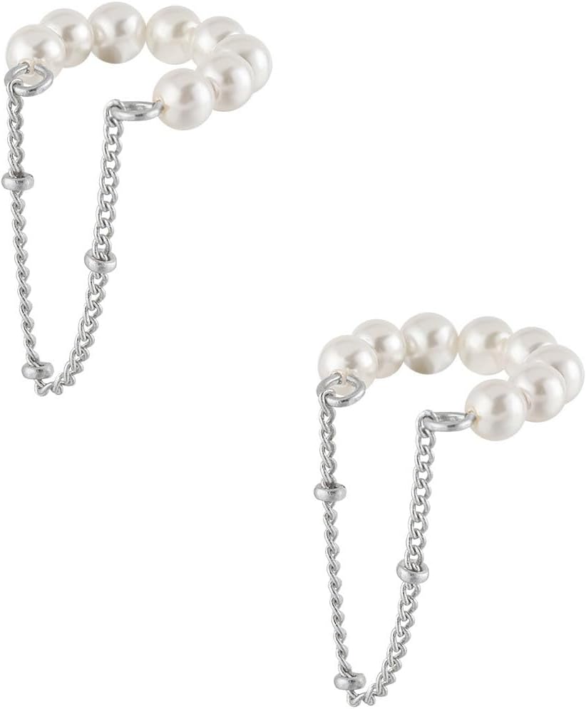 Pearl Ear Cuffs for Women Non Piercing Gold Rose Gold Cartilage Tassel Chain Trendy Daily Party Fashion Jewelry Gifts