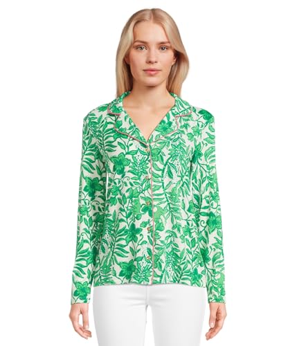 Lilly Pulitzer Womens Pj Knit Long Sleeve Button-Up Top