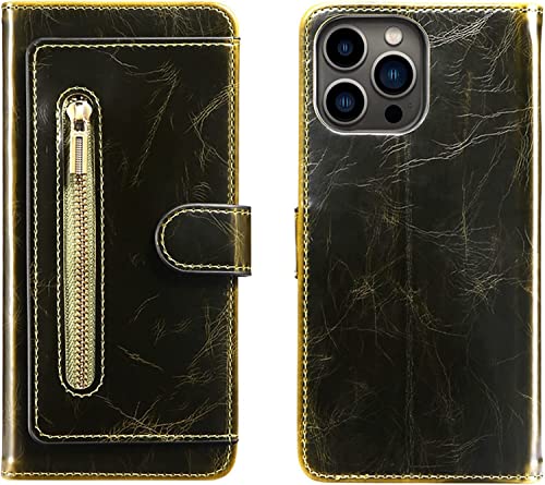 Étui en cuir iPhone 13 avec porte-cartes | Cadeau de luxe vert élégant