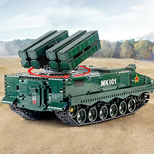 FigureArt Technik Panzer Bausteine, 1689 Teile, MK20001, Militär HJ-10 Panzer Modellbausatz, mit 4 Motors und… – Bild 6