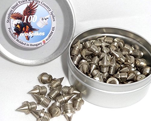 100 1/4 inch (6mm) Stainless Steel Track and Cross Country Spikes