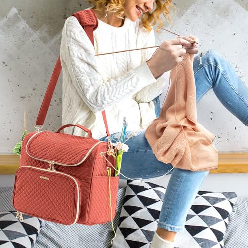 crochet bag organizer quilted storage bag with hanging hook yarn holder for knitting amp crochet accessories mother39s day gift