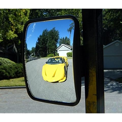 Golf Cart, Fork Lift, Ski Boat, [Pair 2] Side View Mirrors Tecscan Seeseasy Rugged Mini Wide-Angle Non-Adjusting for Narrow Spaces & Wide Views Cover