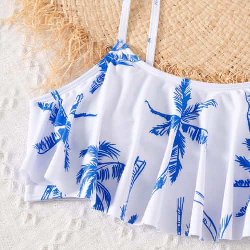 Girls' Swimsuit, Girls Bikini Adjustable Shoulder Strap with Lace Swimsuit Set 7-16Y2