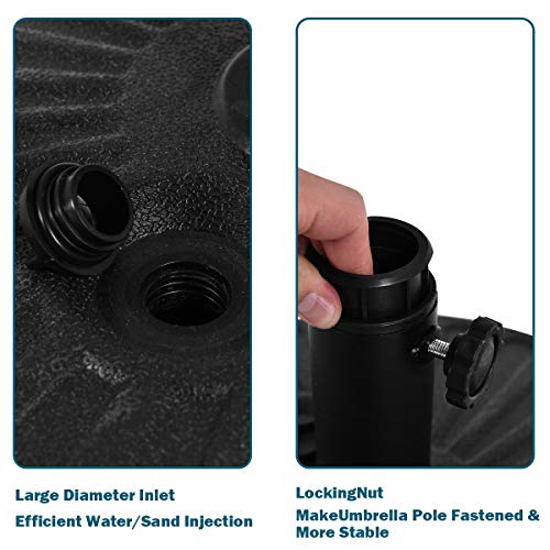 Giantex 23L Round Water/Sand Filled Patio Umbrella Base, 20" Heavy Duty Outdoor Umbrella Stand, Self-Fillable Outdoor Market Umbrella Holder, Suit For Dia 1.9'' Umbrella Pole #TOP2