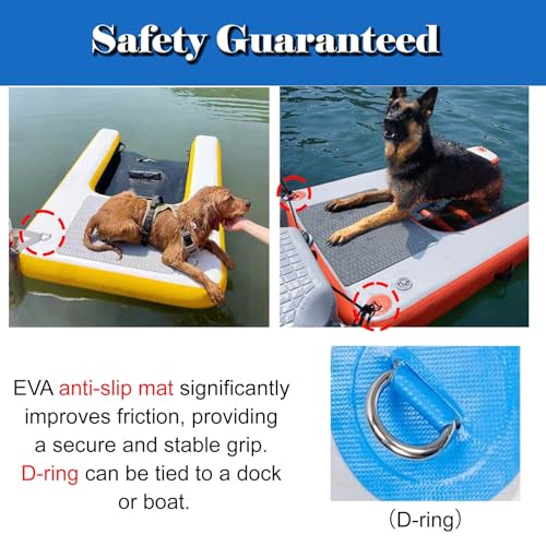 Escalier Flottante Chien Rampe Gonflable Chien Bouée Pliable Pompe Sac D - 6