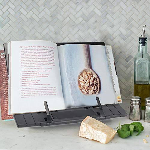 DAYREE 11 x 7.08 Inch Book Stand Holder with 7 Adjustable Positions and Page Paper Clips, Multipurpose Desktop Document Holder for iPad, Reading Rest, Textbook, Cookbooks, Recipes, Tablet, Music Books